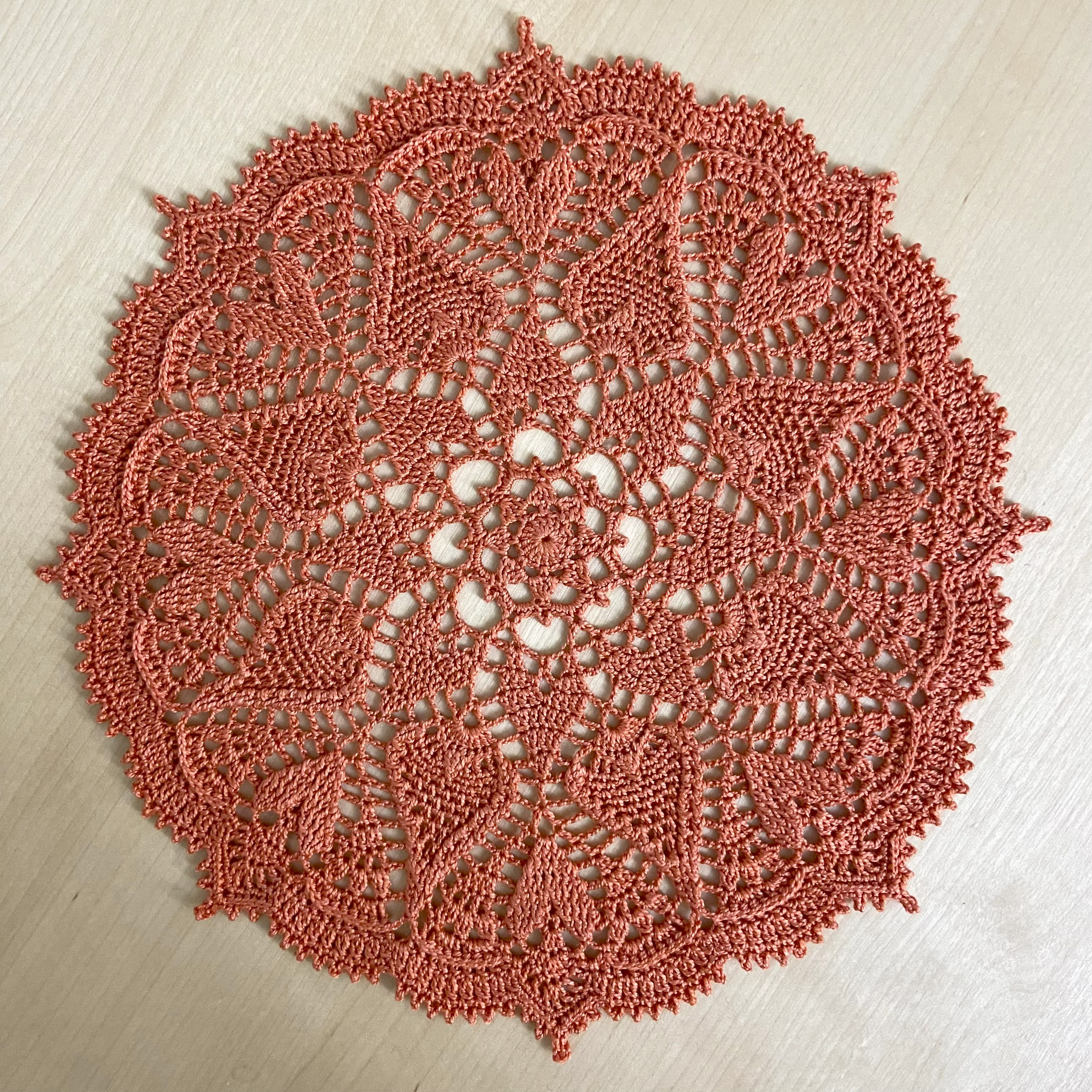 teal crochet doily